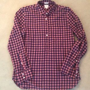 J Crew checked popover shirt